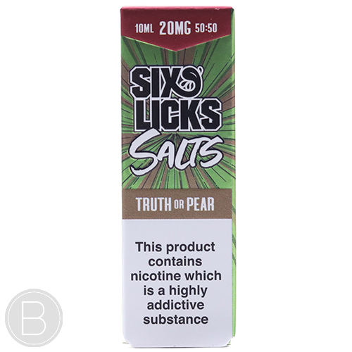 Six Licks Salts - Truth Or Pear - Nicotine Salt E-Liquid - BEAUM VAPE